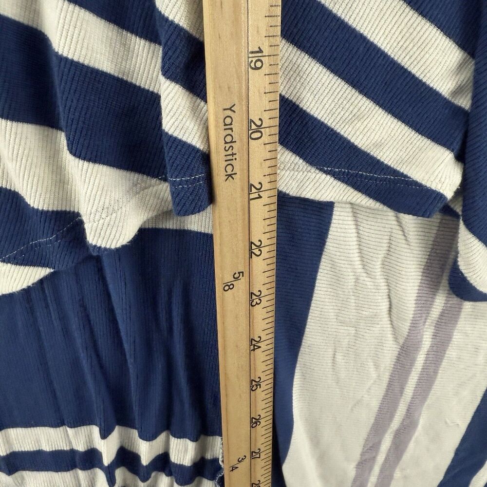 Bordeaux Skirt Small Blue‎ Striped Pull On Hi Low Casual Coastal Comfy Boho 90s - Picture 9 of 9